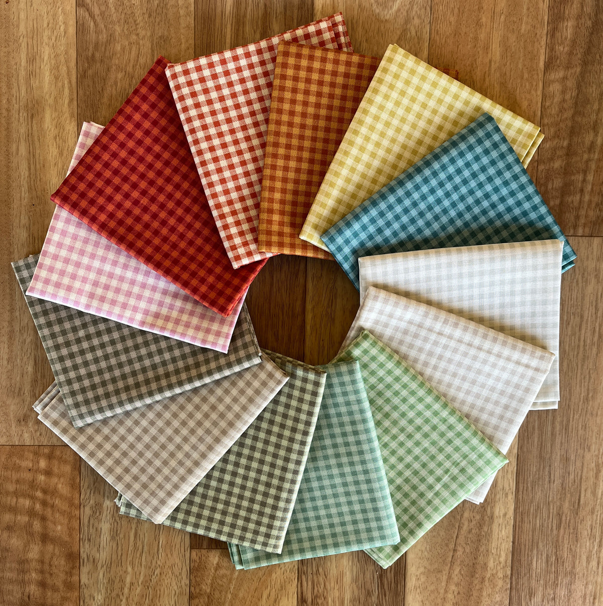 Quiltessential Mini Gingham Fat Quarter Bundle by Laundry Basket Quilts for Andover Fabrics