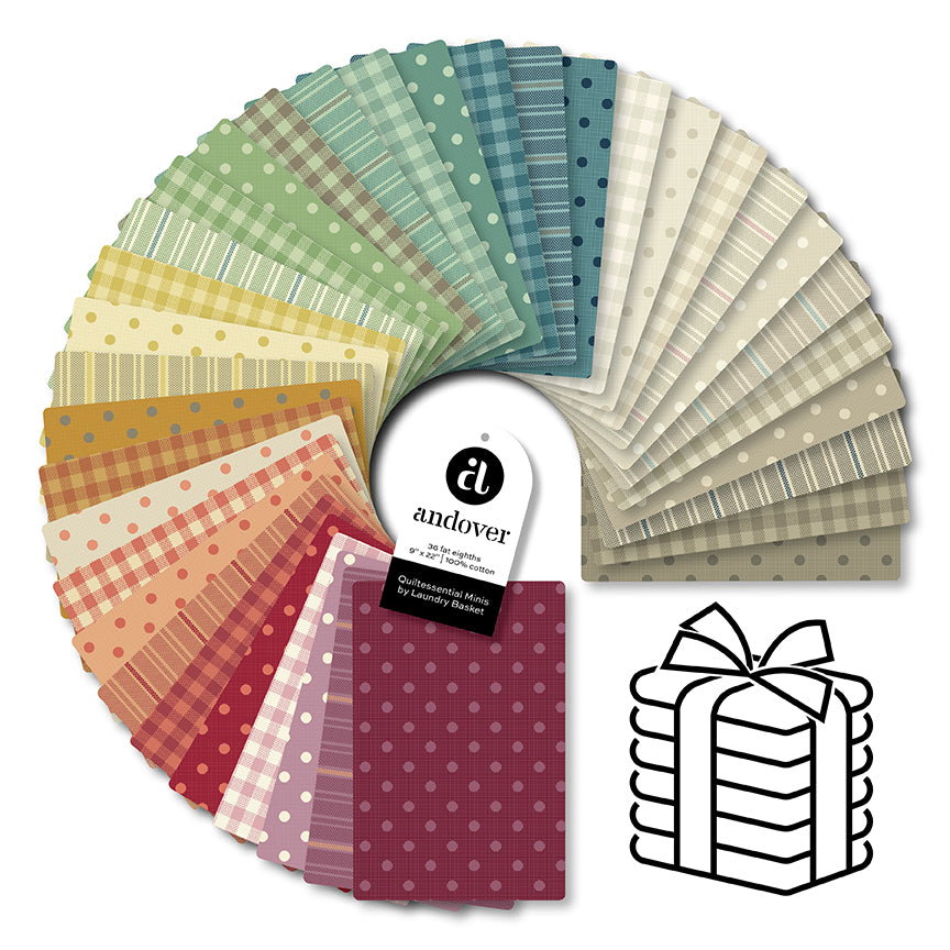 Quiltessential Mini Fat Eighth Bundle by Laundry Basket Quilts for Andover Fabrics