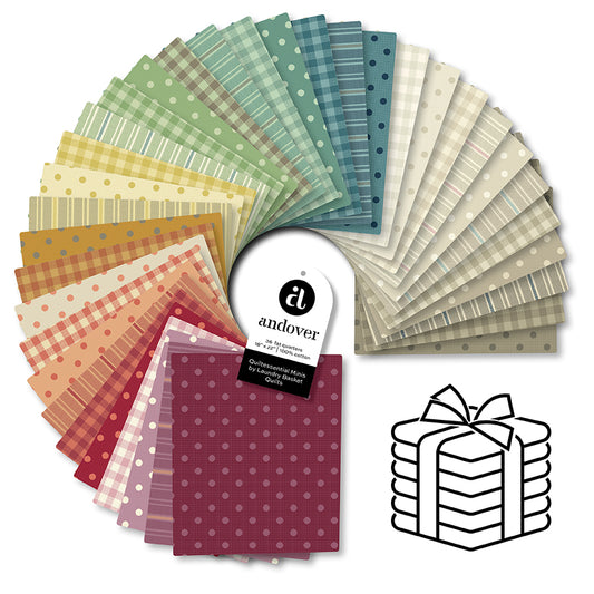 Quiltessential Mini Fat Quarter Bundle by Laundry Basket Quilts for Andover Fabrics