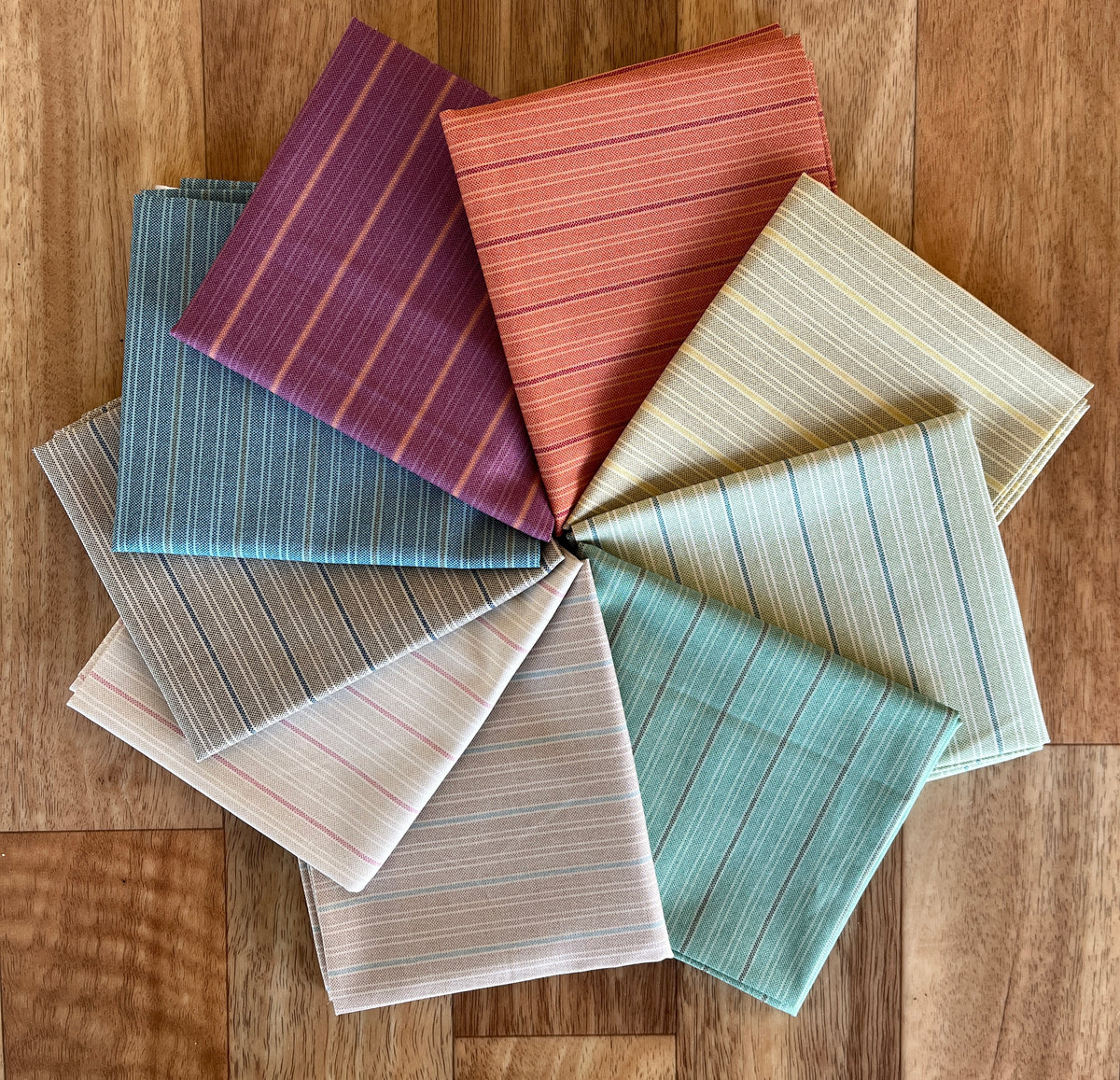 Quiltessential Mini Stripes Fat Quarter Bundle by Laundry Basket Quilts for Andover Fabrics