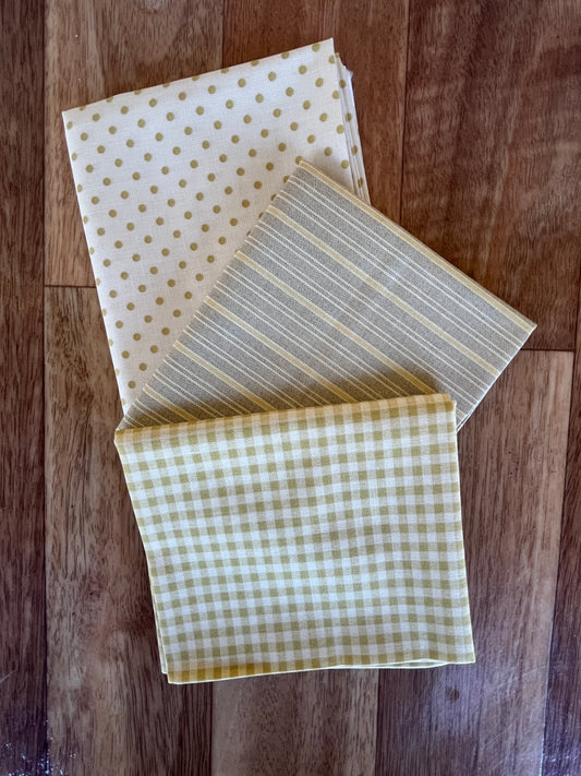 Quiltessential Mini Yellow Fat Quarter Bundle by Laundry Basket Quilts for Andover Fabrics