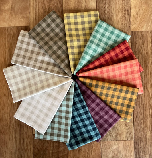 Quiltessential Gingham Fat Eighth Bundle Laundry Basket Quilts for Andover Fabrics