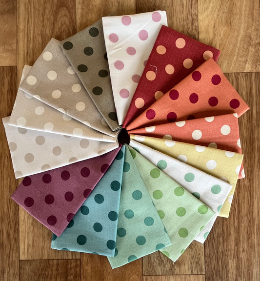 Quiltessential Dots Fat Eighth Bundle Laundry Basket Quilts for Andover Fabrics