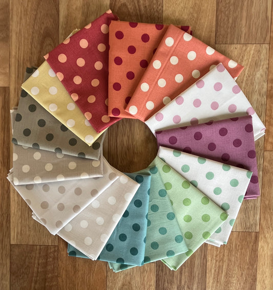 Quiltessential Dots Fat Quarter Bundle Laundry Basket Quilts for Andover Fabrics