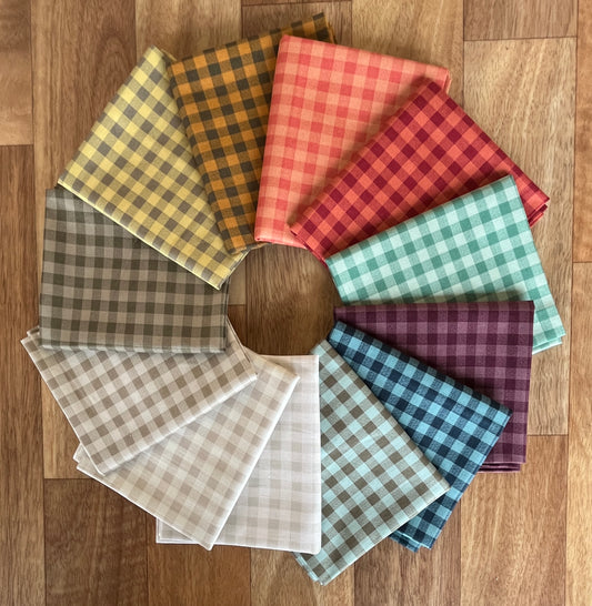 Quiltessential Gingham Fat Quarter Bundle Laundry Basket Quilts for Andover Fabrics