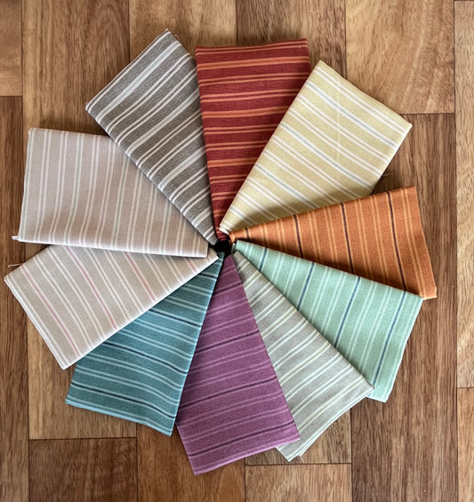 Quiltessential Stripes Fat Eighth Bundle Laundry Basket Quilts for Andover Fabrics
