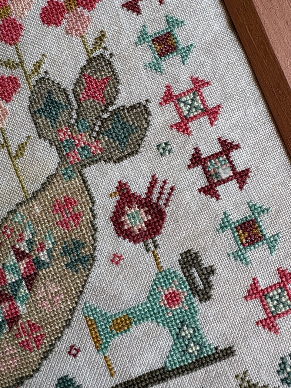 Quilty Bird Cross Stitch Pattern Pansy Patch Quilts and Stitchery