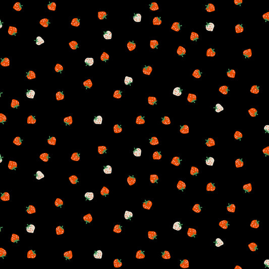 Strawberry Mini Black S308613 by Kimberly Kight of Ruby Star Society (sold in 25cm increments)