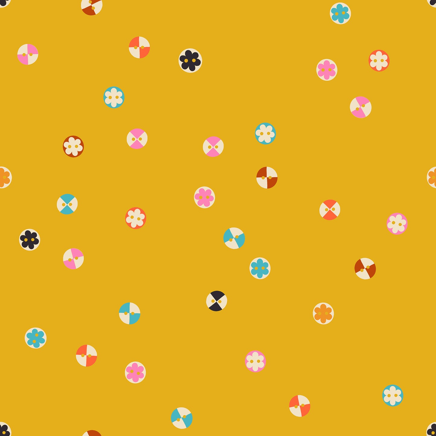 1800 Notion Buttons Golden Rod RS520813 a Collaborative Collection by Ruby Star Society (sold in 25cm increments)