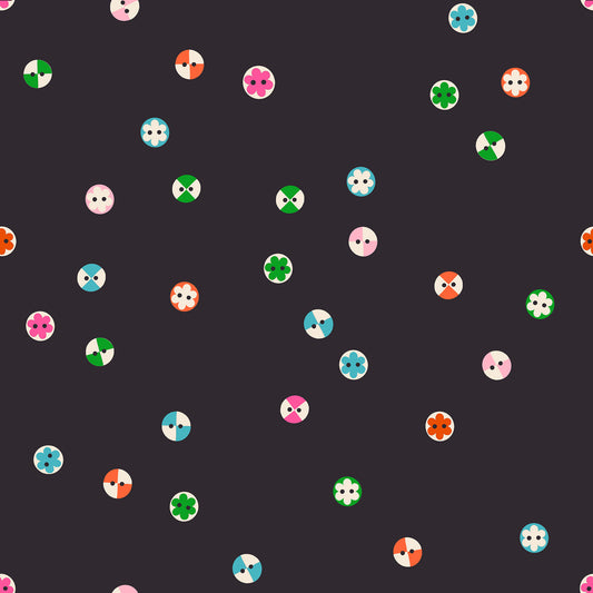 1800 Notion Buttons Black RS520817 a Collaborative Collection by Ruby Star Society (sold in 25cm increments)
