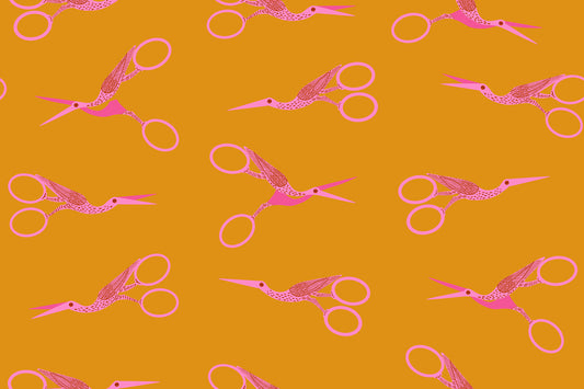 1800 Notion Stork Scissors Honey RS521613 a Collaborative Collection by Ruby Star Society (sold in 25cm increments)