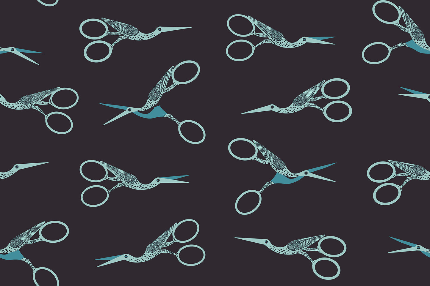 1800 Notion Stork Scissors Black RS521651 a Collaborative Collection by Ruby Star Society (sold in 25cm increments)