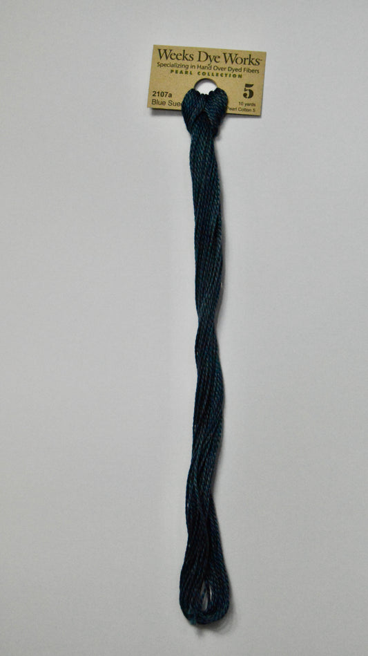 Blue Suede 2107a Weeks Dye Works Perle #5 Hand-Dyed Embroidery Floss
