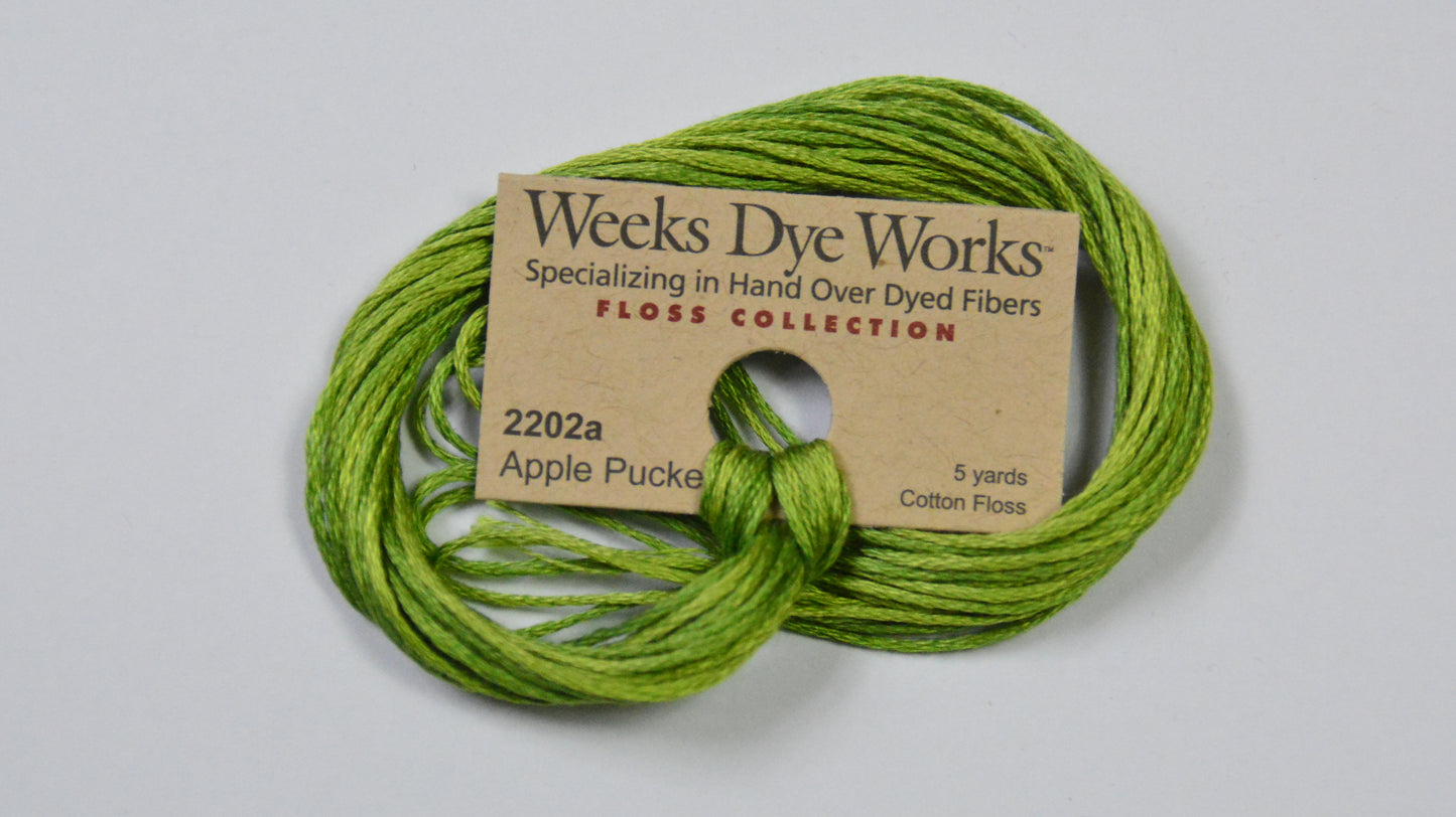 Apple Pucker 2202a Weeks Dye Works 6-Strand Hand-Dyed Embroidery Floss