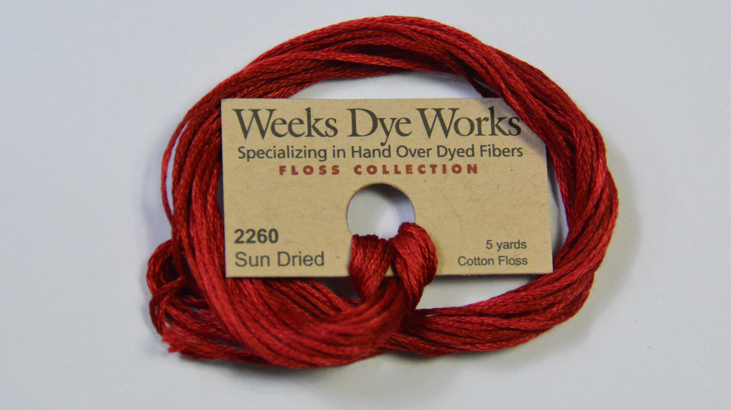 Sun Dried 2260 Weeks Dye Works 6-Strand Hand-Dyed Embroidery Floss