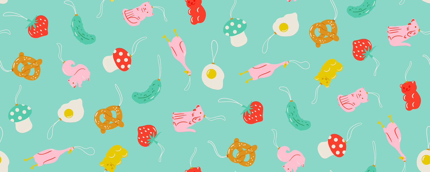 Merry Happy Find The Pickle Frost RS309714 by Kimberly Kight for Ruby Star Society (sold in 25cm increments)