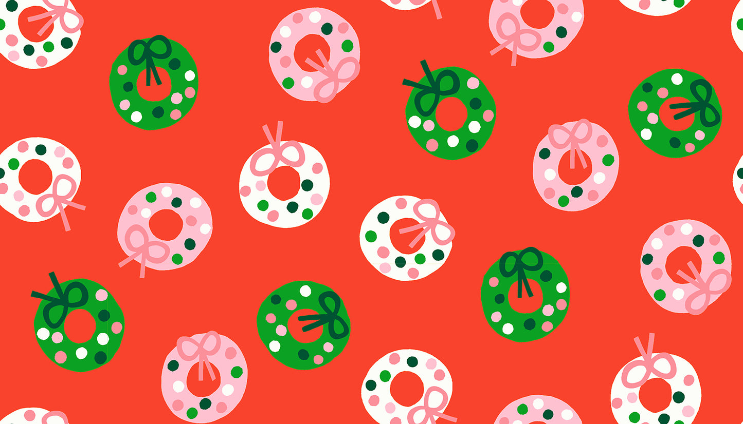Merry Happy Wreath Lollipop RS309914 by Kimberly Kight for Ruby Star Society (sold in 25cm increments)