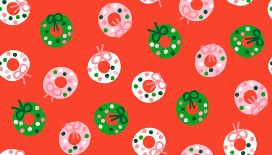 Merry Happy Wreath Lollipop RS309914 by Kimberly Kight for Ruby Star Society (sold in 25cm increments)