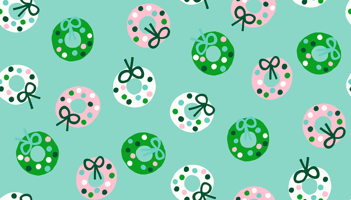 Merry Happy Wreath Frost RS309915 by Kimberly Kight for Ruby Star Society (sold in 25cm increments)