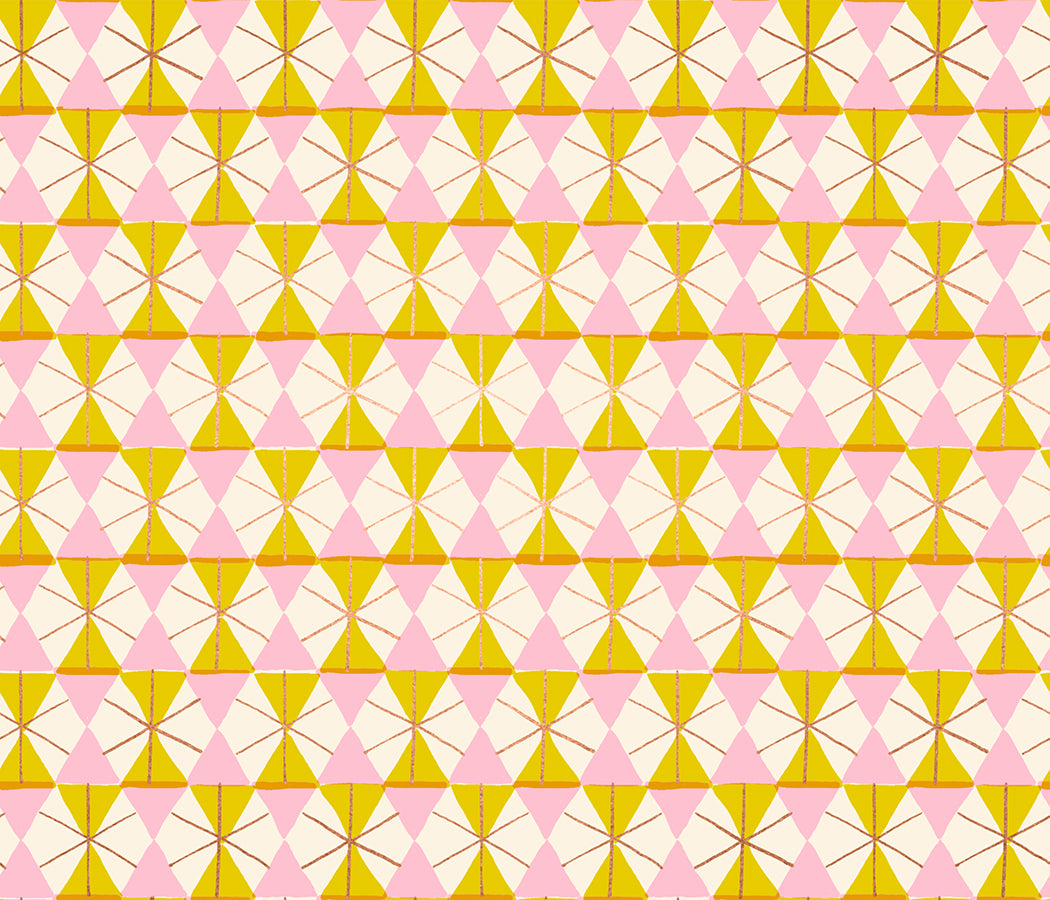 Merry Happy Geometric Metallic Golden Hour RS310211M by Kimberly Kight for Ruby Star Society (sold in 25cm increments)