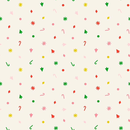 Merry Happy Confetti Christmas Multi RS310312 by Kimberly Kight for Ruby Star Society (sold in 25cm increments)