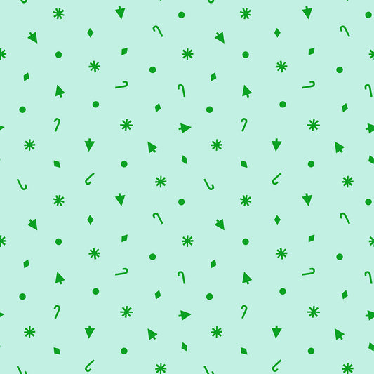 Merry Happy Confetti Christmas Mint RS310318 by Kimberly Kight for Ruby Star Society (sold in 25cm increments)