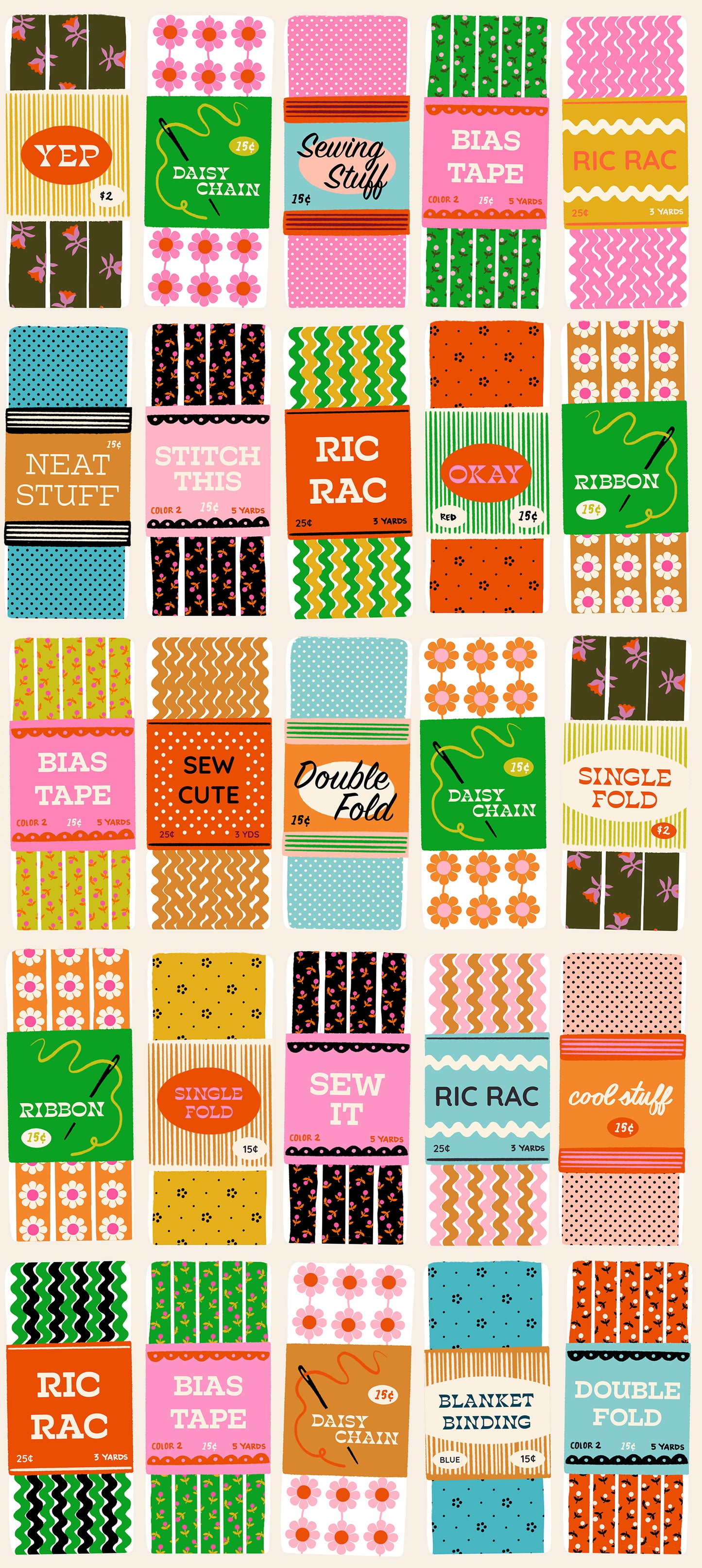 1800 Notion Sew Cute Shell RS520711 a Collaborative Collection by Ruby Star Society (sold in 25cm increments)
