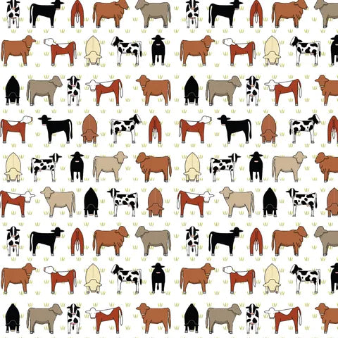 Mixed Cows Muslin by Red Tractor Designs (sold in 25cm increments)