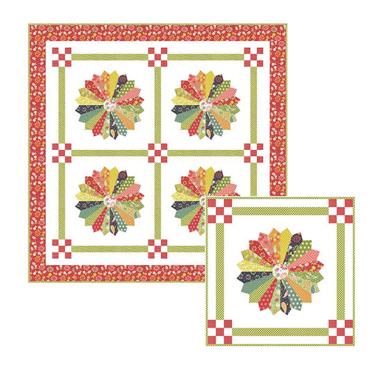 Raspberry Summer Wall Hanging and Cushion Quilt Kit by Sherri & Chelsi for Moda Fabrics