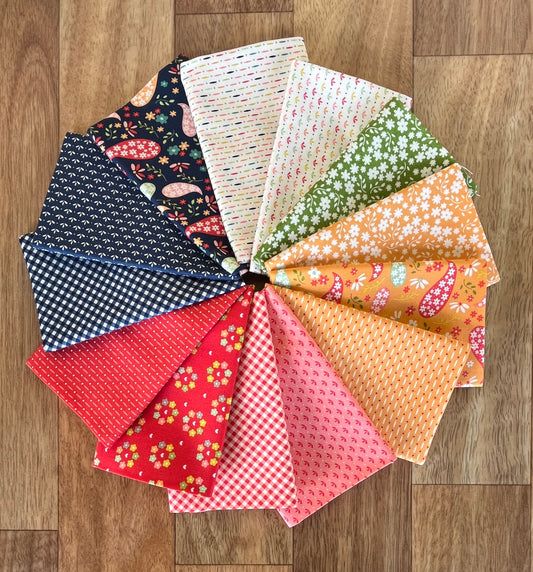 Raspberry Summer Fat Eighth Bundle by Sherri & Chelsi for Moda Fabrics