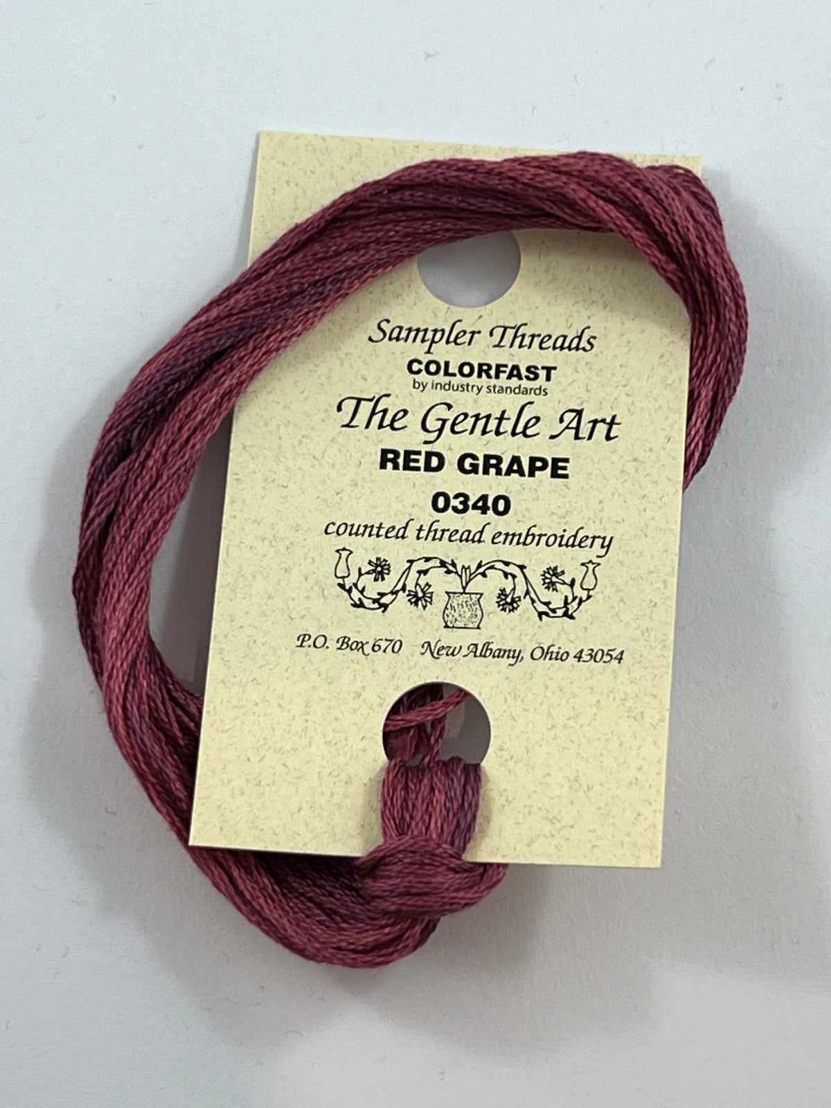 0340 Red Grape 0340 The Gentle Art Sampler Thread 6 Stranded Hand Dyed Embr ...