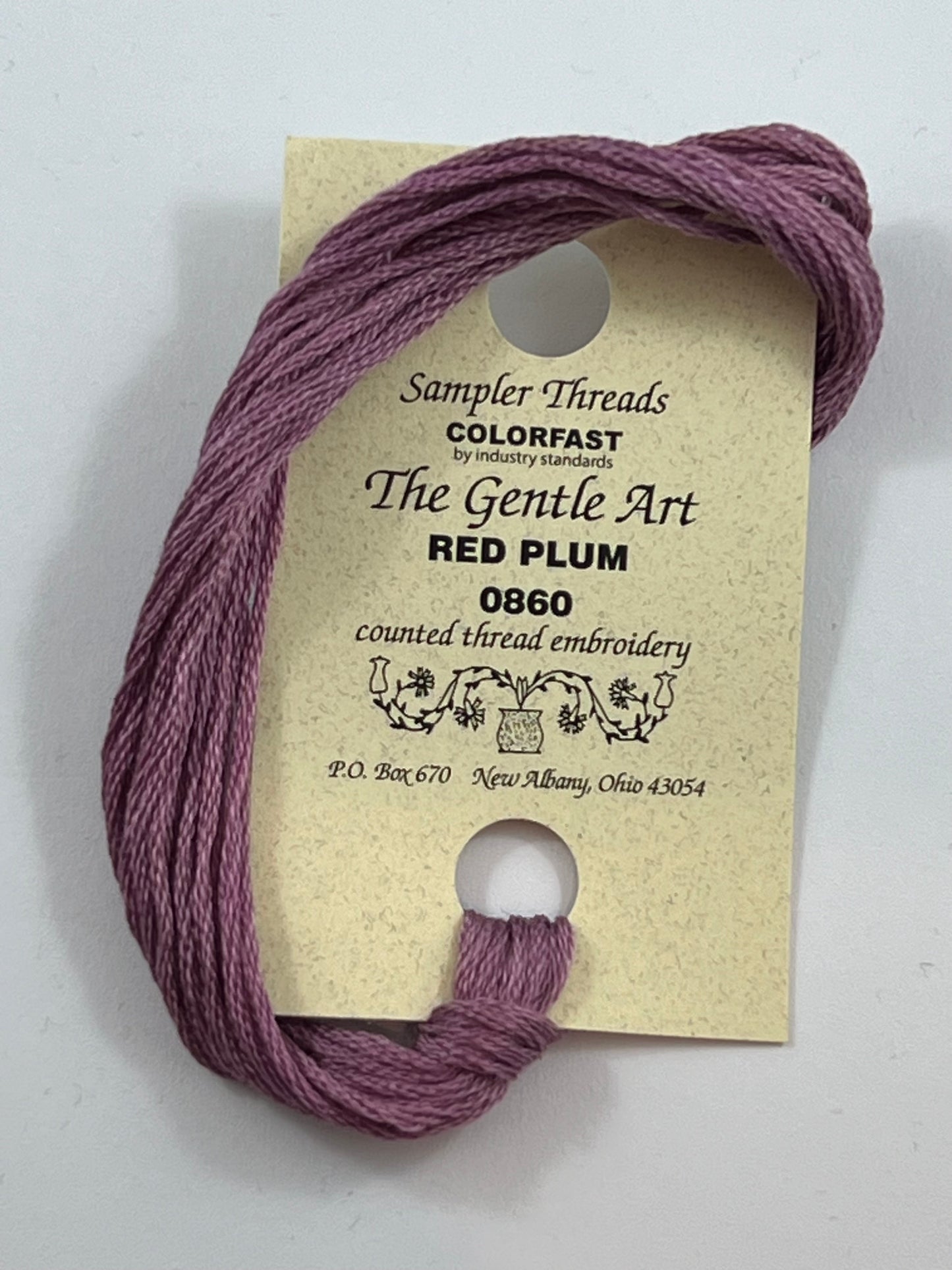 Red Plum 0860 The Gentle Art Sampler Thread 6 Stranded Hand Dyed Embroidery Floss