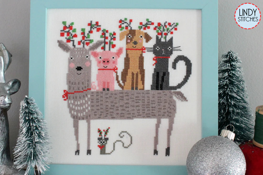 Reindeer Games Cross Stitch Pattern by Lindy Stitches