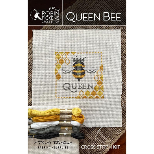 Queen Bee Cross Stitch Kit by Robin Pickens for Moda Fabrics