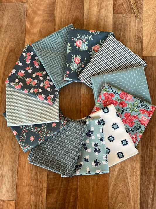 Rosemary Cottage Blues Fat Quarter Bundle by Camille Roskelley for Moda Fabrics