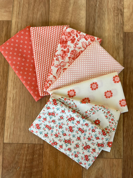 Rosemary Cottage Strawberry Fat Eighth Bundle by Camille Roskelley for Moda Fabrics