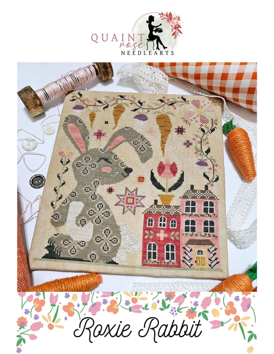 Roxie Rabbit Cross Stitch Pattern by Quaint Rose Needlearts