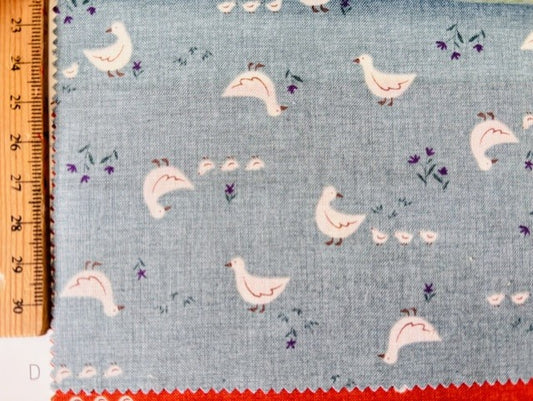 Country Diary Blue Ducks SC10706-D by Handworks Fabric (sold in 25cm increments)