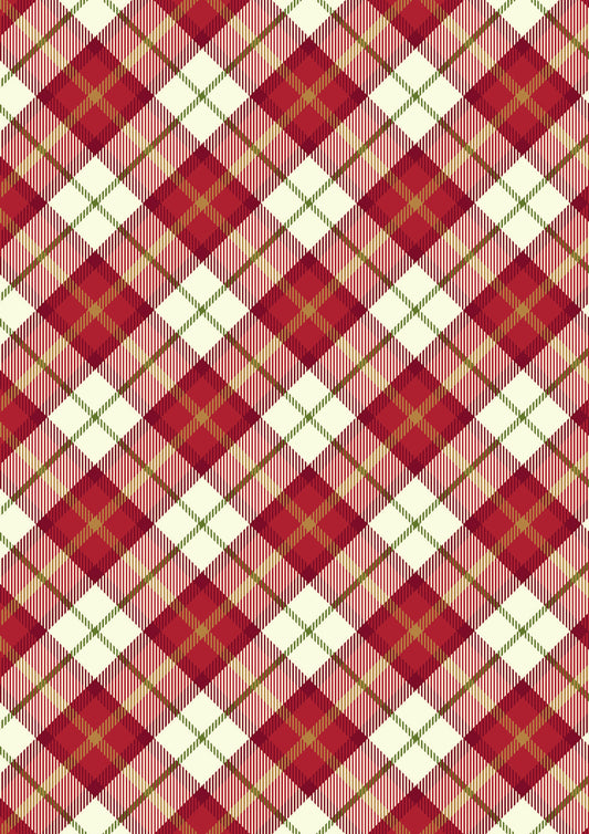 All is Bright Red Check SH28A by Stuart Hillard for Lewis & Irene Fabrics (sold in 25cm increments)