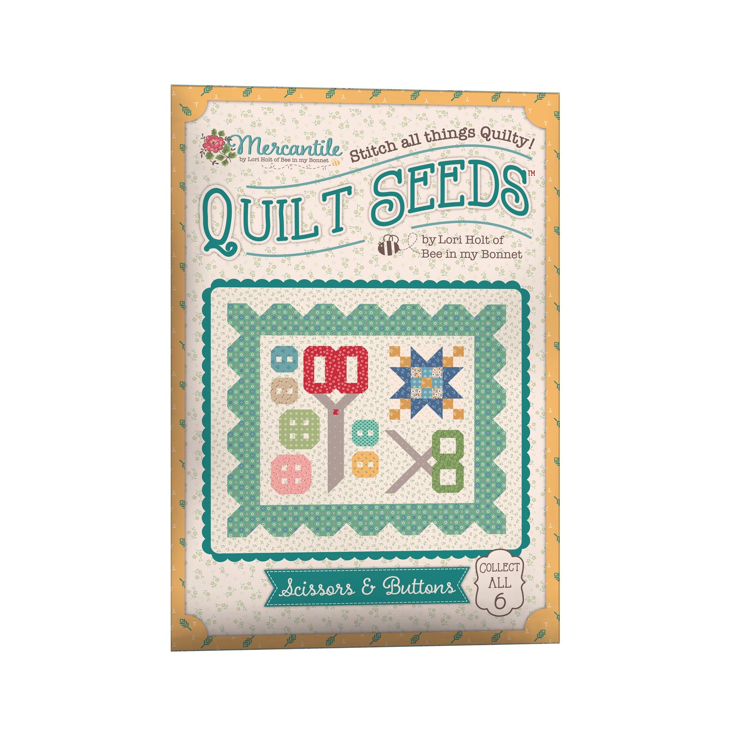 Mercantile Quilt Seeds Pattern Scissors and Buttons by Lori Holt of Bee in my Bonnet