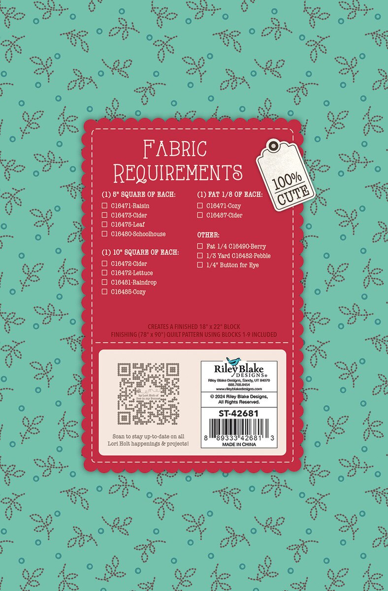 Gentler Times Quilt Seeds #1 by Lori Holt for Riley Blake Fabrics