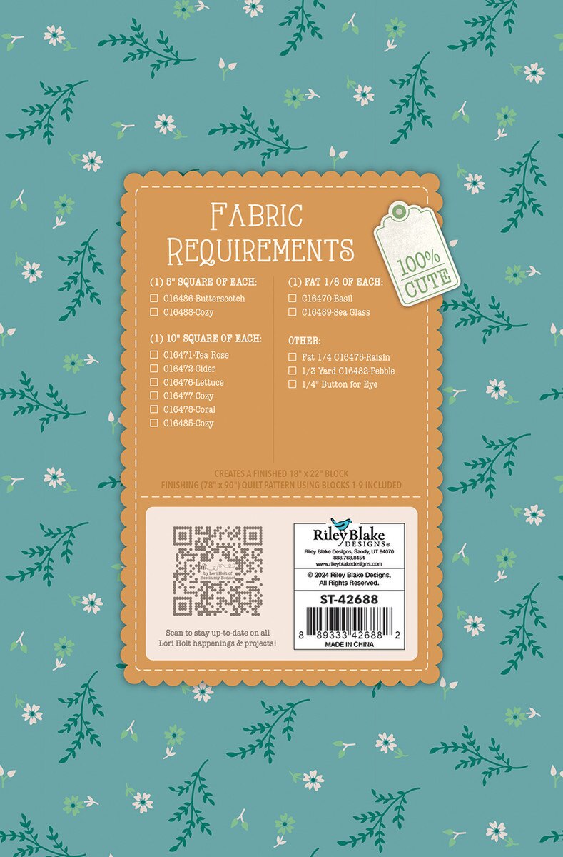 Gentler Times Quilt Seeds #8 by Lori Holt for Riley Blake Fabrics