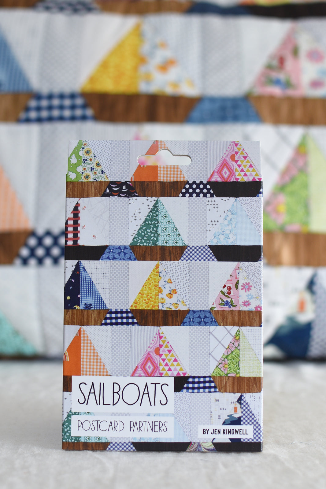 Sailboats Postcard Partners Cushion Pattern by Nat Bos for The Jen Kingwell Collective