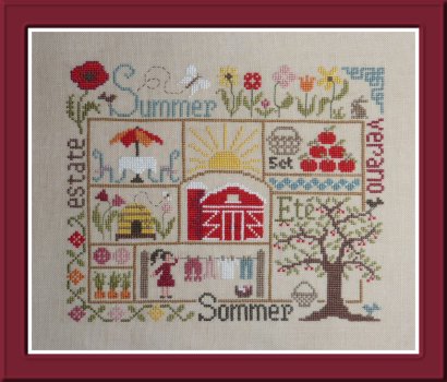 Sampler Ete Cross Stitch Pattern by Jardin Prive