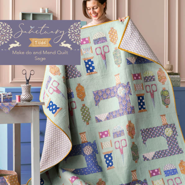 Tilda Sanctuary Made Do and Mend Sage Quilt Kit