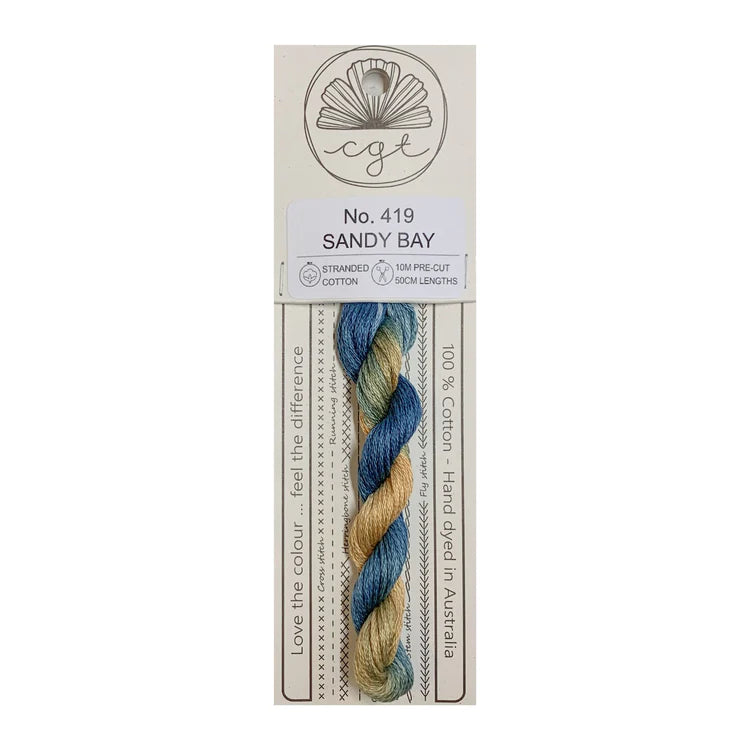 Sandy Bay Cottage Garden Thread Pre-Cut 6 Stranded Hand Dyed Embroidery Floss