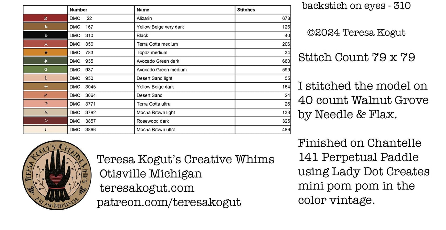 Santa Wreath Ornament Cross stitch pattern by Teresa Kogut