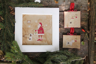 Santa & the Dog Cross Stitch Pattern by Madame Chantilly