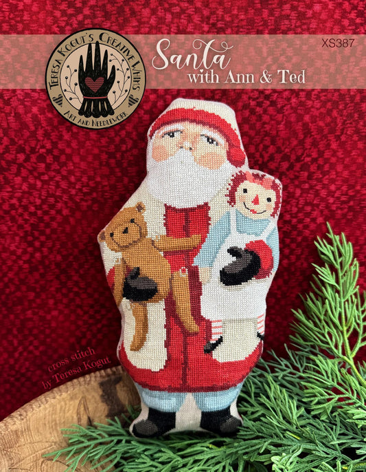 Santa with Anne & Ted Cross Stitch pattern by Teresa Kogut