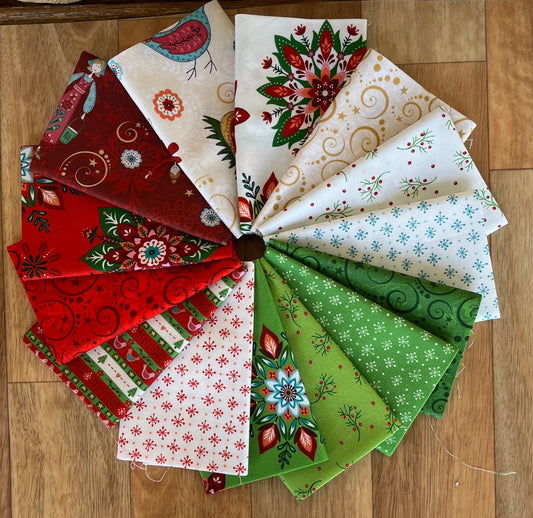 Scandinavian Holiday Fat Eighth Bundle by Mary Jane Carey for Henry Glass Fabrics